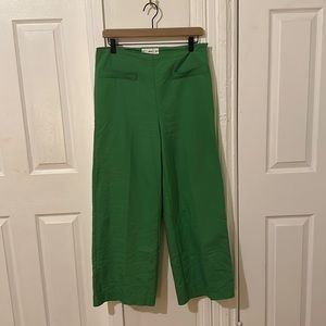 Mango green wide legged pants size 10